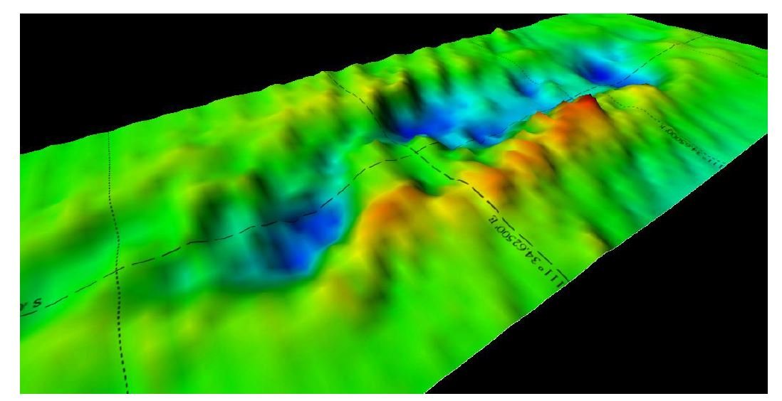 Exeter wreck heading from 2016 Survey - LEFT TO RIGHT LATITUDE LINE IS WEST TO EAST.JPG